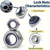 Metal Hexagon Nuts Kits M2-M8 Metric Locking Nuts Nylon Insert Lock Nut  Industrial Machinery Use