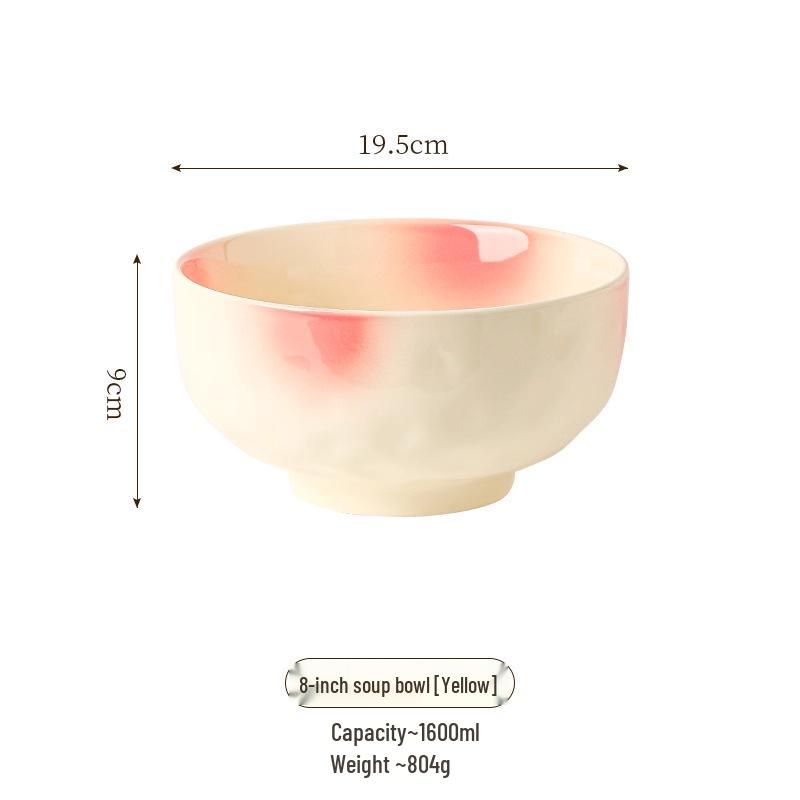 2025 Stylish Pink Ceramic Tableware Set: Elegant Plates and Deep Fruit Bowls