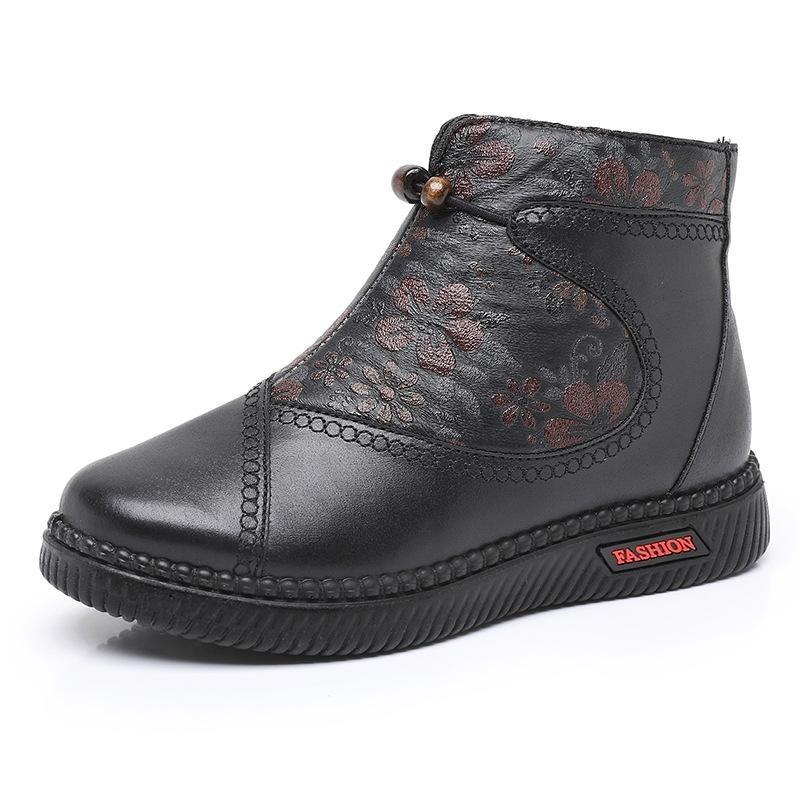 Women Winter Platform Ankle Snow Boots Warm Faux Fur Lined Side Zipper Anti Slip Comfortable PU Leather Short Booties for Women