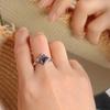 Lyxig fyrkantig design Naturlig Cordierit Ring 925 sterling Silver fina smycken för kvinnor Jubileum & Bankett & Festgåvor