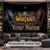 World of Warcraft Personalized Tapestry Support Custom Name, Wall Art Home Decoration