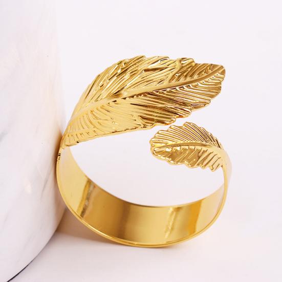 Maple Leaf Gold Napkin Rings Silver Alloy Open Napkin Holders Smooth Burr-Free Napkin