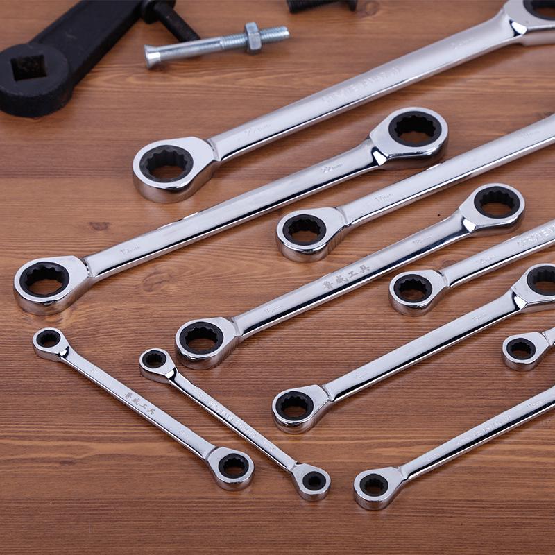 Luwei 10-Piece Double-Ended Ratchet Wrench Set with Multiple Specifications