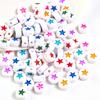 100pcs/Lot Acrylic Beads Flat Circular Shape Colorful Star Beads Loose Beads For DIY Jewelry Bracelet Necklace Accessory
