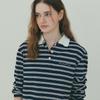 Bring My Things Annie'S Striped Collared T-Shirt_Navy