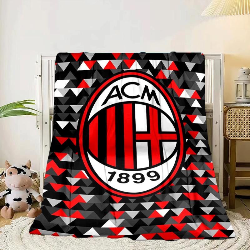 Ac Football Club Blanket Flannel Blanket for bed, sofa, Camping, Hiking, Picnic Essentials, gift for family Fan gifts