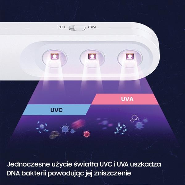 Lampa dezynfekująca UV-C USAMS ręczna mini biała