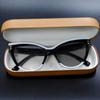 New Cat Eye Rice Nail Photochromic Myopia Glasses Retro Fashion Women's Personalized Anti UV and Anti Blue Light Glasses