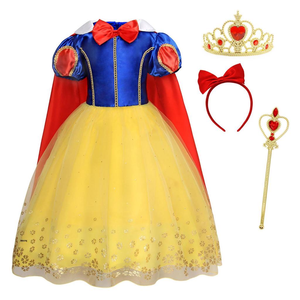 Girls' Snow White Performance Dress: Classic Puffy Birthday Costume for Ages 3-6, Hot Selling