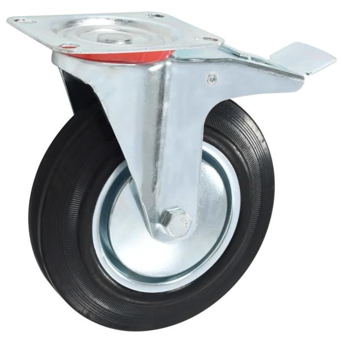 VidaXL Roulettes pivotantes avec double frein 4 pcs 200 mm