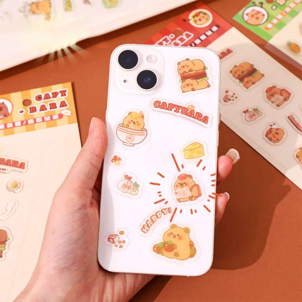 Cute Guka Capybara Drop Glue Sticker Cartoon School Supplies  Children