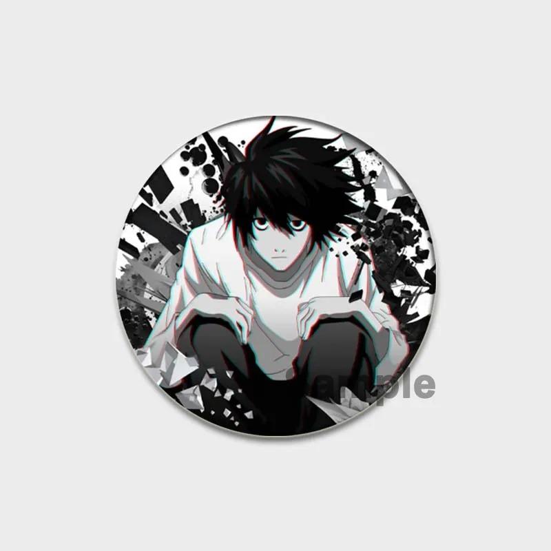 32/44/58MM Japanese Anime Death Note Enamel Pins, Round Brooch, L Killer, Yagami Light, Cosplay Badge, Backpacks Jewelry, Xmas Gifts