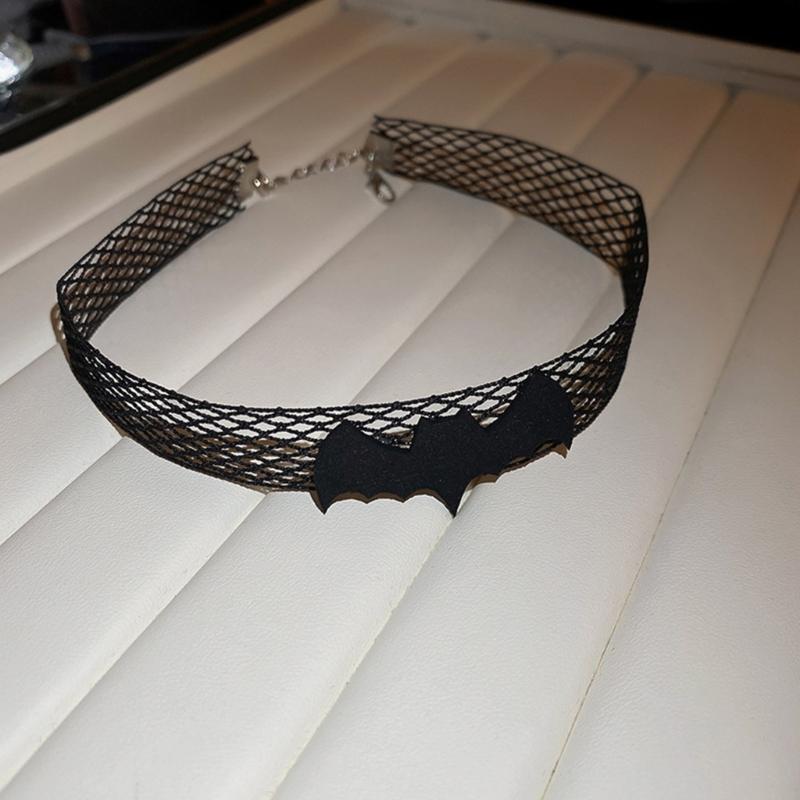 Gargantilha de Halloween para Mulheres Menina Elegante Sexy Renda Preta Gargantilha Cool Steampunk Aranha Colar Joia Presente Mulheres