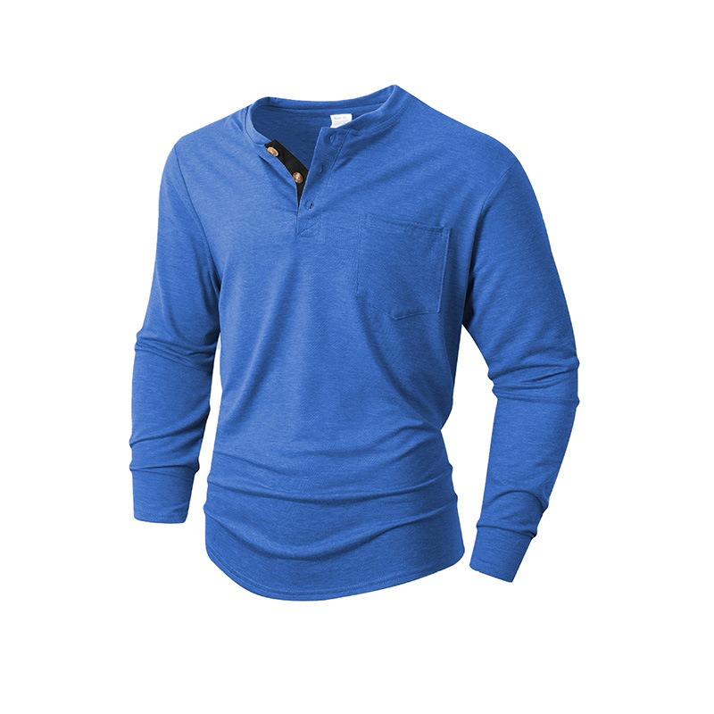 Men's Long Sleeve Polo Shirt, Knit Polyester Viscose Blend Solid Color Polo, Breathable Moisture Wicking Casual Top