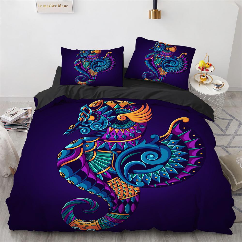 3D Octopus Duvet Cover King Queen Size Cute Cartoon Ocean Animal Bedding Set For Kids Teens Sealife 2/3Pcs Quilt Cover