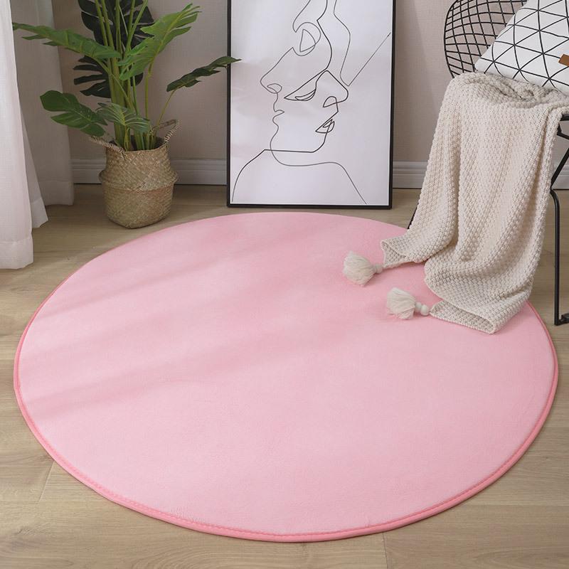 2022 Hot Sell Round Coral Velvet Carpet Color Water Absorption Sofa Carpet Memory Foam Bedroom Living Room Children Rug Yoga Mat