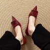 2025 New Pattern Fashion Sexy Genuine Leather Pointed Toe Pumps Comfortable and Elegant Women Shoes Party High Heels