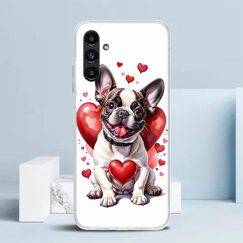 Lovely Puppy Heart Dogs Phone Case For Samsung Galaxy A17 A37 A57 A16 A15 A14 A13 A56 A55 A54 A53 A36 A35 A34 A33 A26 A25 A24 A2