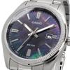 Casio MTP-1302DS-1AV Analog Quartz Men's Watch Metal Band Silver Black Mother of Pearl Dial