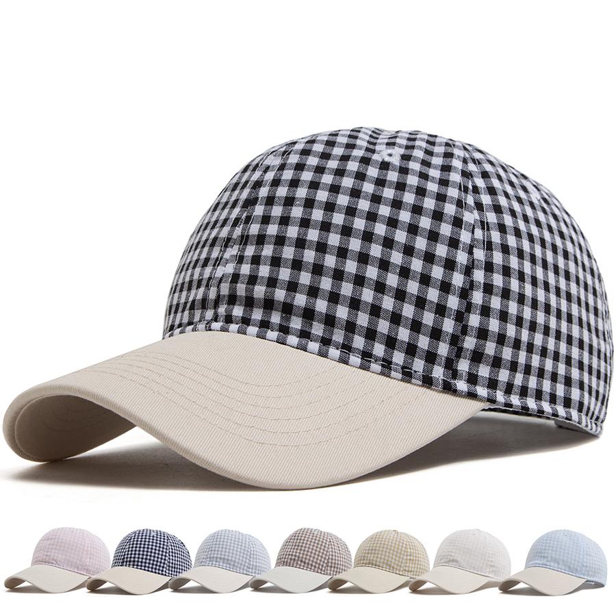 Small Plaid Soft Top Baseball Cap For Women Men Classic Vintage Sun Hat Fashion Casual Visor Caps Summer Streetwear Daily Travel