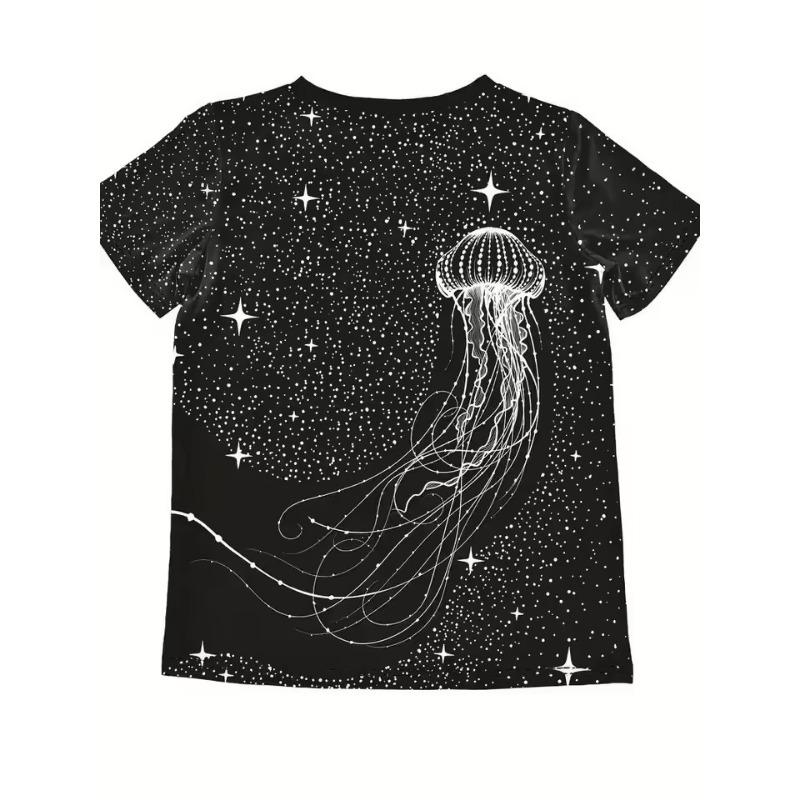 Camisetas de Mujer con Estampado 3D de Medusa Moda Casual Mujer Talla Grande Manga Corta Cuello Redondo Femenino Ropa Harajuku Top de Verano
