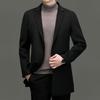 FengXun Men's Mid-Length Wool Blend Coat with Detachable Down Liner