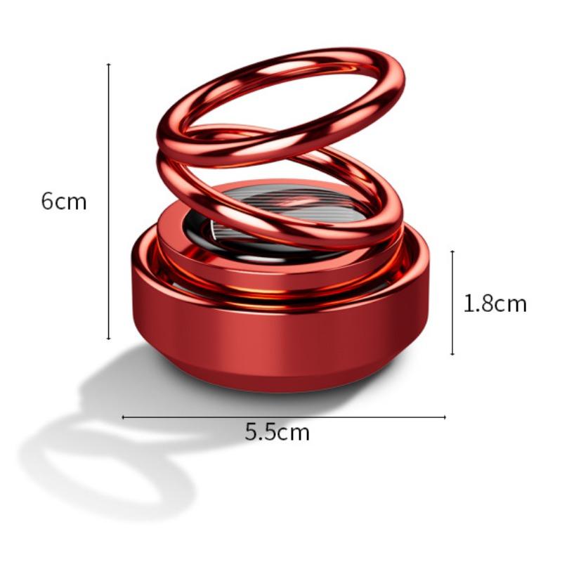 Solar Energy Double Ring Aroma Diffuser Solar Powered Car Air Freshener Rotating Suspension Car Decoration Accessories with Aroma Tablet