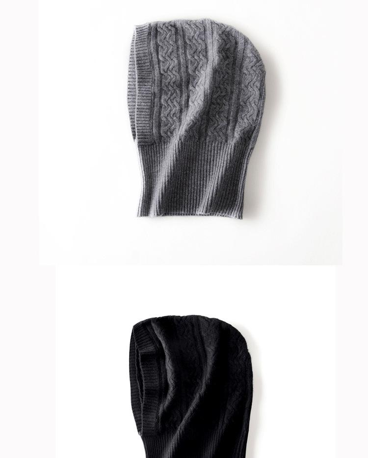 Women's Cable Knit Cashmere Hooded Scarf Hat – European, American, Japanese, and Korean Style
