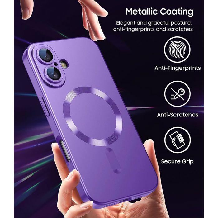Coque de Protection - E.F.Connection - iPhone 17 Pro Max - avec Cercle Magnétique Violet - 2 Vitres