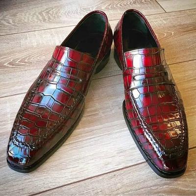Fashion Loafers Men Blue Red Black  Mocasines Men Business Shoes Designer Shoes Men Slip On Party Breathable  Men Shoes
