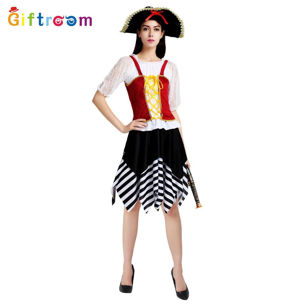 Stylové šaty Pirát z Karibiku pro ženy Ideální pro Halloween a Cosplay s fantasy prvky