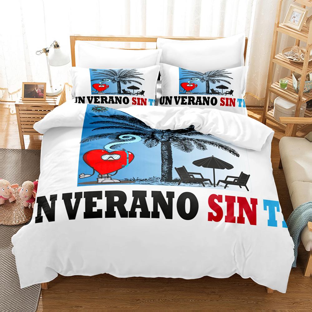 Comforter Popular Bad Bunny Bedding Set Un Verano Sin Ti Comforter Bed Sets Gifts Usa Size Twin Full Queen King Dropshipp