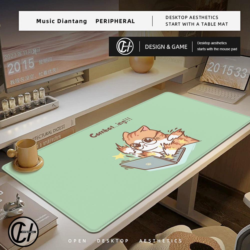 Cartoon Cute Cat Large Xxl Mouse Pad Anti Slip Rubber Edge Locked Thickened Nonslip Laptop Gaming Table Pad Desk Mat Hybxaxc