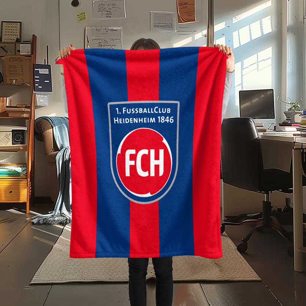FC Heidenheim, vzorovaná flanelová deka, Vysoká kvalita, Pohodlná pro všechna roční období, Domácí dekorace, Teplo a pohodlí, Ideální pro dárky.