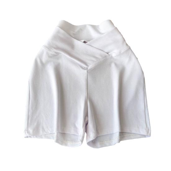 

Женские шорты V-образного кроя с высокой талией, однотонные, для йоги, с эластичным поясом, прикрывающие ягодицы, летние короткие штаны белый