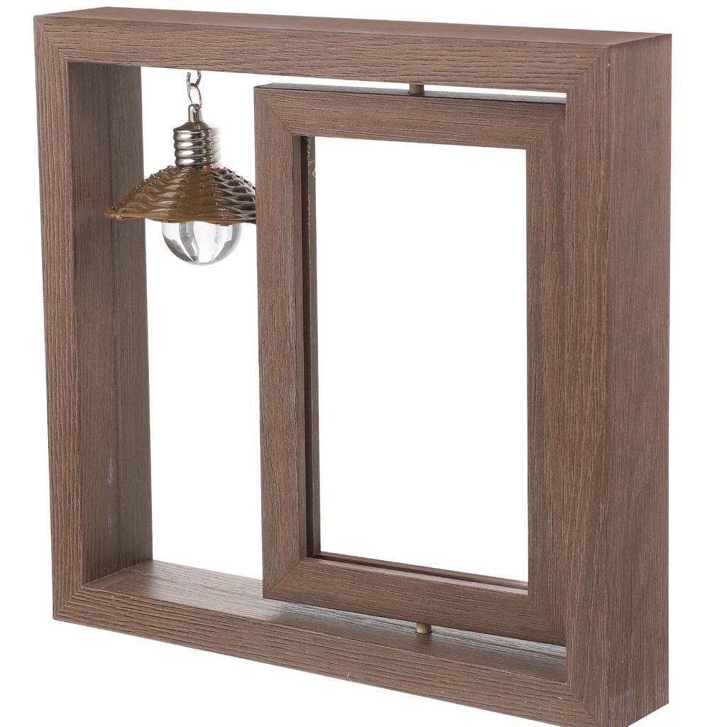 Double Sided Rotating Wood Photo Frame Unique Rotating Picture Frame Home Decoration Bedroom Desktop Photo Storage Display