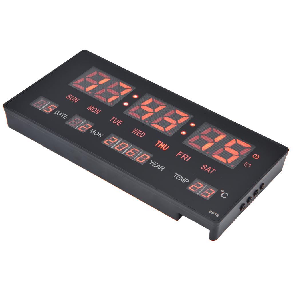 LED digitální nástěnné hodiny Jednoduchý digitální nástěnný kalendář LED stolní hodiny do ložnice Noční kancelář