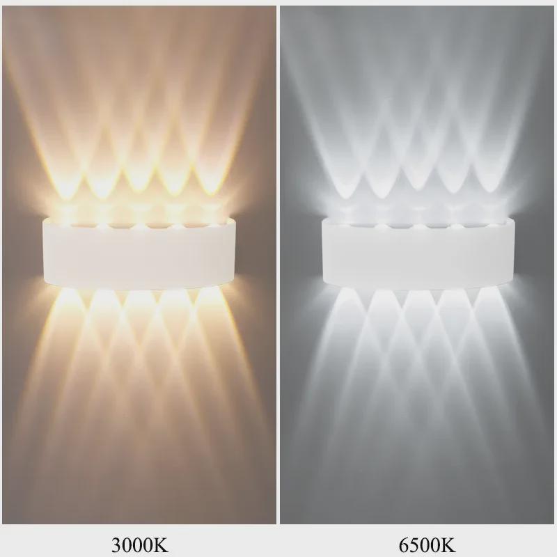 LED Waterproof White Outdoor Wall Lamp - Adjustable, Warm & Cool Light for Garden, Corridor & Living Room