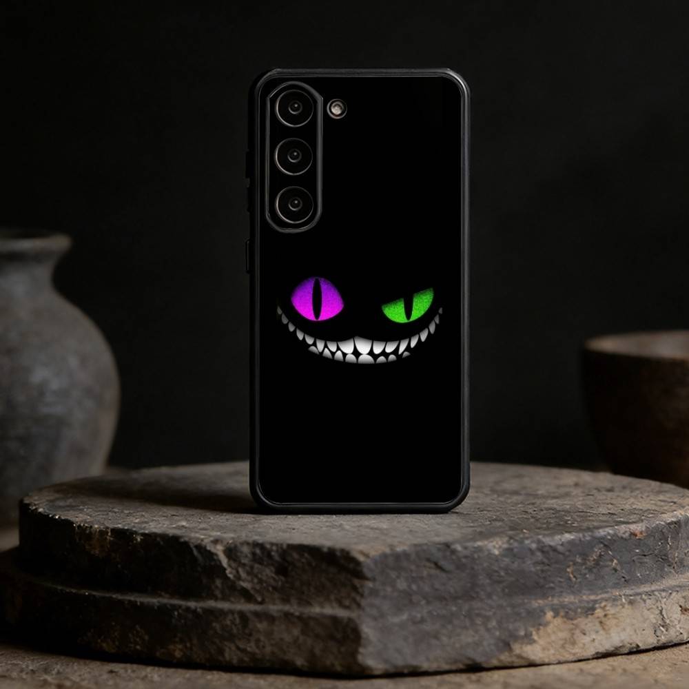 C-Cheshire Cat Cool Eye Alice Phone Case For Samsung Galaxy A13,21s,22,31,32,52,53,71,72,73,Soft Black Cover Samsung a21s