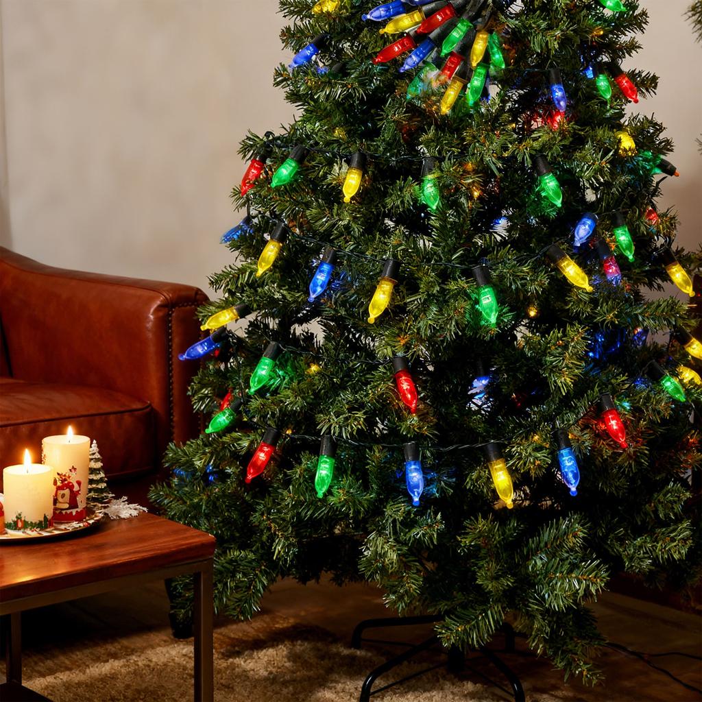 Indoor Outdoor 100 Count Incandescent  Christmas String Lights, Multicolor