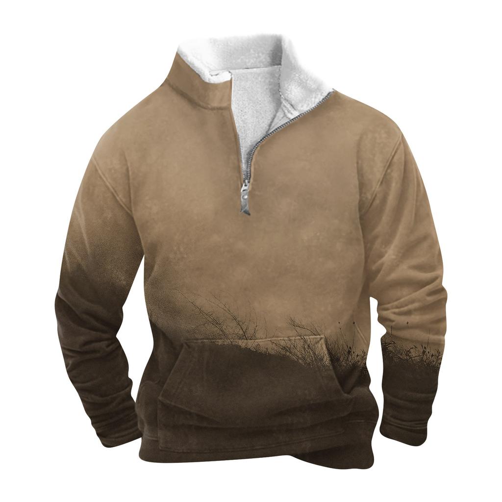 Sweat-shirt à col montant pour hommes, pull décontracté d'extérieur, printemps et automne