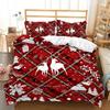 Merry Christmas 3D Print Bedding Set Duvet CoversPillowcases RedSnowflakeDeerComforter New Year Gift Bed Clothes 240X220
