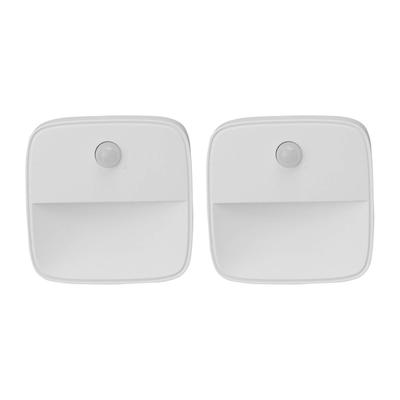 2Pcs Plug In Night Light Mini Warm White LED Motion Sensor Night Light for Bedroom Kitchen