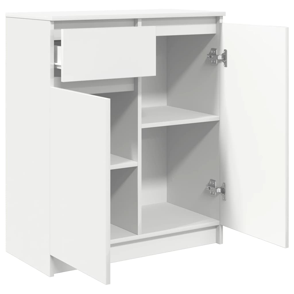 White Sideboard with Drawer 71 X 35 X 84 Cm Particleboard