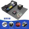 Large Capacity PU Leather Deck Case/Card Box/Showcase with Magnetic Loader, Playmat Storage, 550 Cards, Black & Gray