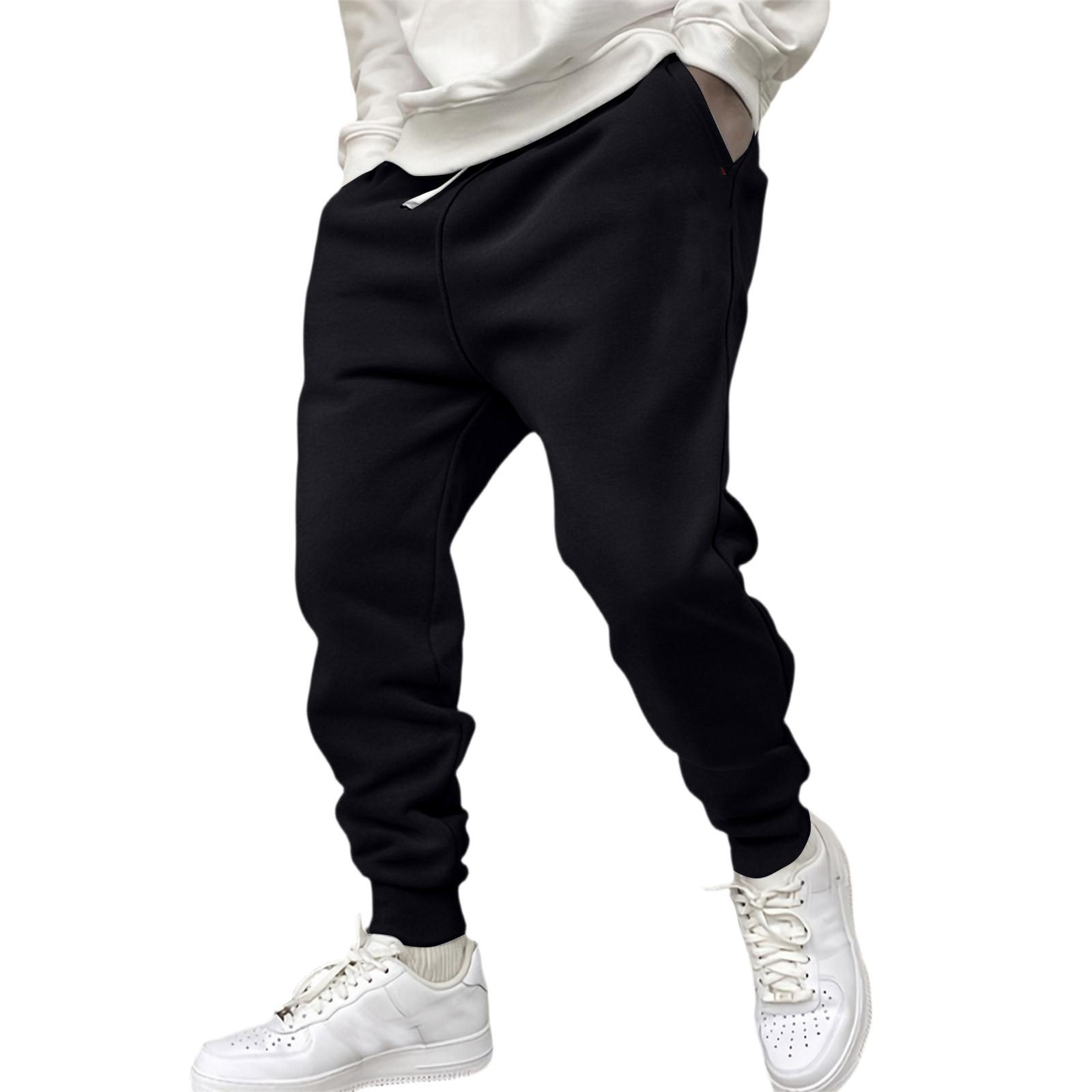 

Men S Sports Pants Running Pants Outdoor Pocket Work Pants Casual Pants S чёрный