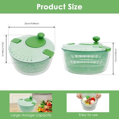 Gemüse Salatschleuder PP Große Kapazität Salatwäscher Arbeitssparender Multifunktionaler Gemüse-Dehydrator Salat-Abtropfgerät für den Haushalt