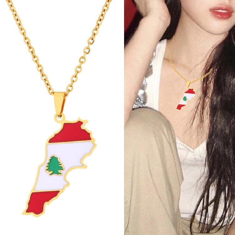 Statement Lebanese Map Necklace with Adjustable Chain A Symbol of Adventure Suitable for Fashionable Woman and Man