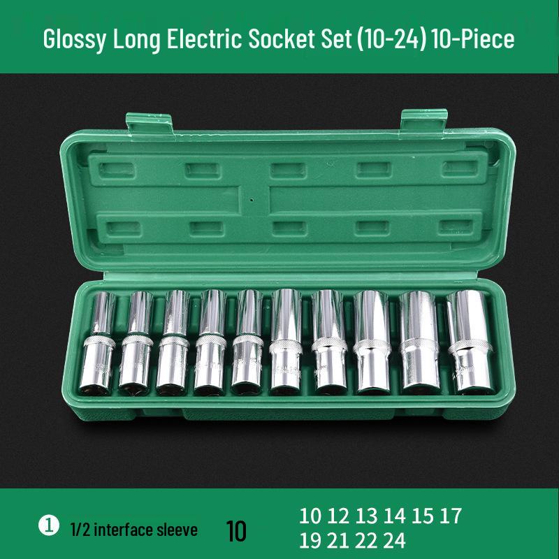Comprehensive Electric Wrench Kit: Large, Medium, Small Socket Set with Air and Electric Wrench Tool Attachments