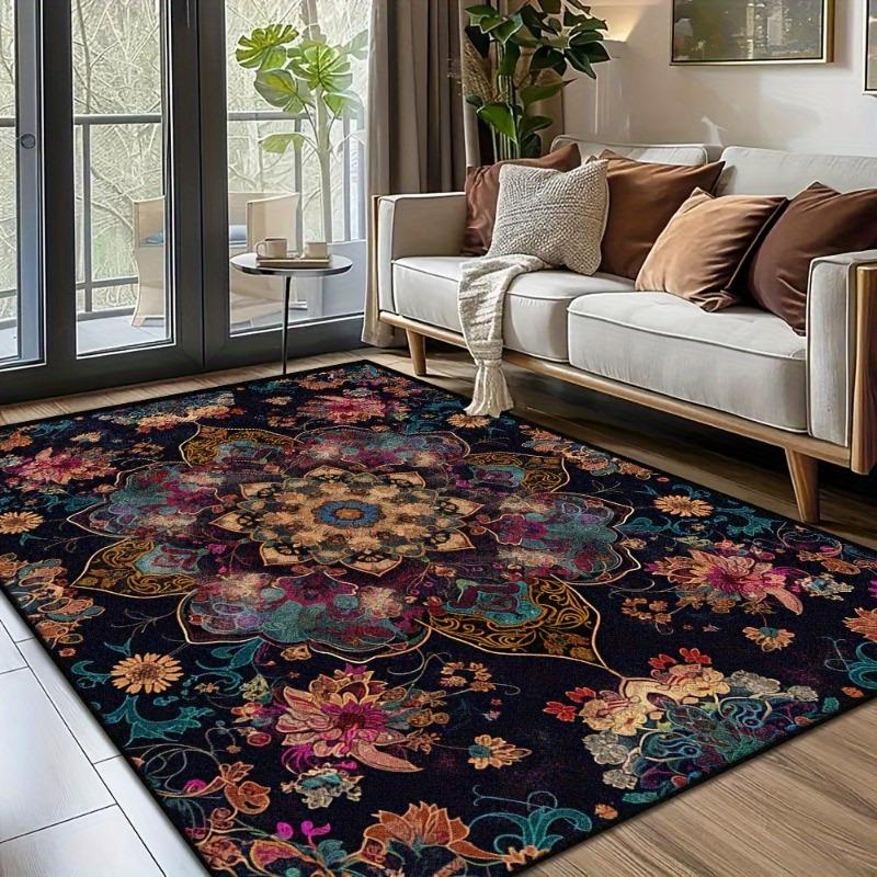 Persian American Retro Carpet Large Area Living Room Decoration Home Ethnic Style Bedroom Rug Cloakroom Lounge Soft Mat Washable